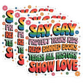 (3 Pack) Say Gay Decals - Protect Trans Kids - Read Banned Books Decal - 3 Inches On Longest Side - Easy Peel & Apply - Made in USA - 3MCS2675