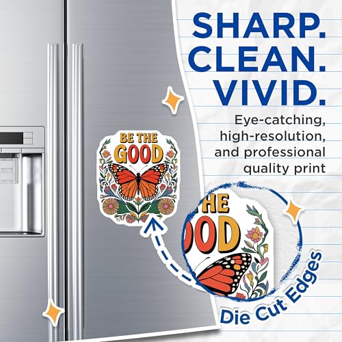 (2 Pack) Be The Good Magnets - Motivational Decorative - Butterfly Design - 5" On Longest Side - for Cars, Fridges, Toolboxes - Made in USA - MAG6961
