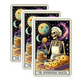 (3 Pack) Sourdough Baker Decals - Skeleton Chef Stickers - Galaxy Baking Laptop Decal - 3 Inches On Longest Side - Easy Peel & Apply - Made in USA - 3MCS4269