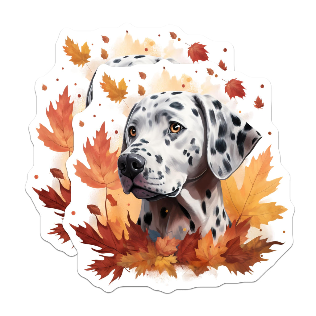 (2 Pack) Dalmatian Fall Magnets - Autumn Dog Decor - Dog Mom Fridge Accent - 5 Inches On Longest Side - Thick Durable Magnet - Made in USA - MAG30703