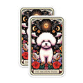 (2 Pack) Bichon Frise Stickers - Cute Dog Stickers - Whimsical Pet Illustration Stickers - 5" On Longest Side - Sticks to Smooth Flat Surfaces - Made in USA - BMCS4777