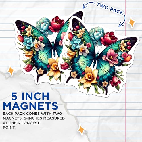 (2 Pack) Vibrant Refrigerator Decor Magnet - 5" On Longest Side - Sticks to Smooth Flat Surfaces - Made in USA - MAG10065