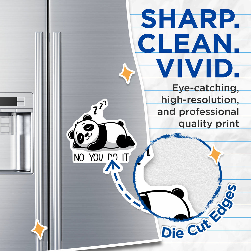 (2 Pack) No You Do It Magnets - Funny Sleeping Panda - Sarcastic Animal Fridge Decor - Lazy Day Humor Accessory - 5 Inches On Longest Side - Thick Durable Magnet - Made in USA - MAG37879