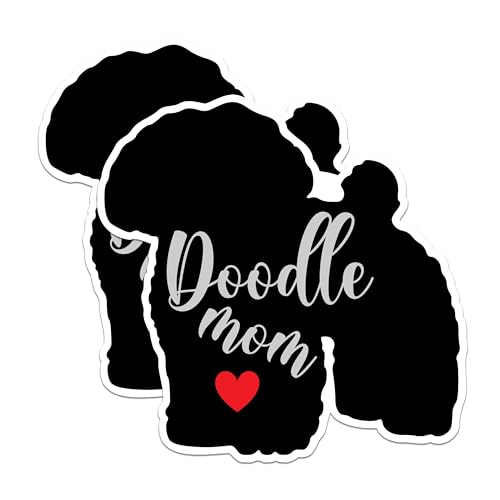 (2 Packs) Doodle Mom Stickers - Doodle Mom Lover Dog Breed Decals - 5 Inches On Longest Side - Premium Vinyl Decal - Sticks to Any Smooth Flat Surface - Made in USA - BMCS2466