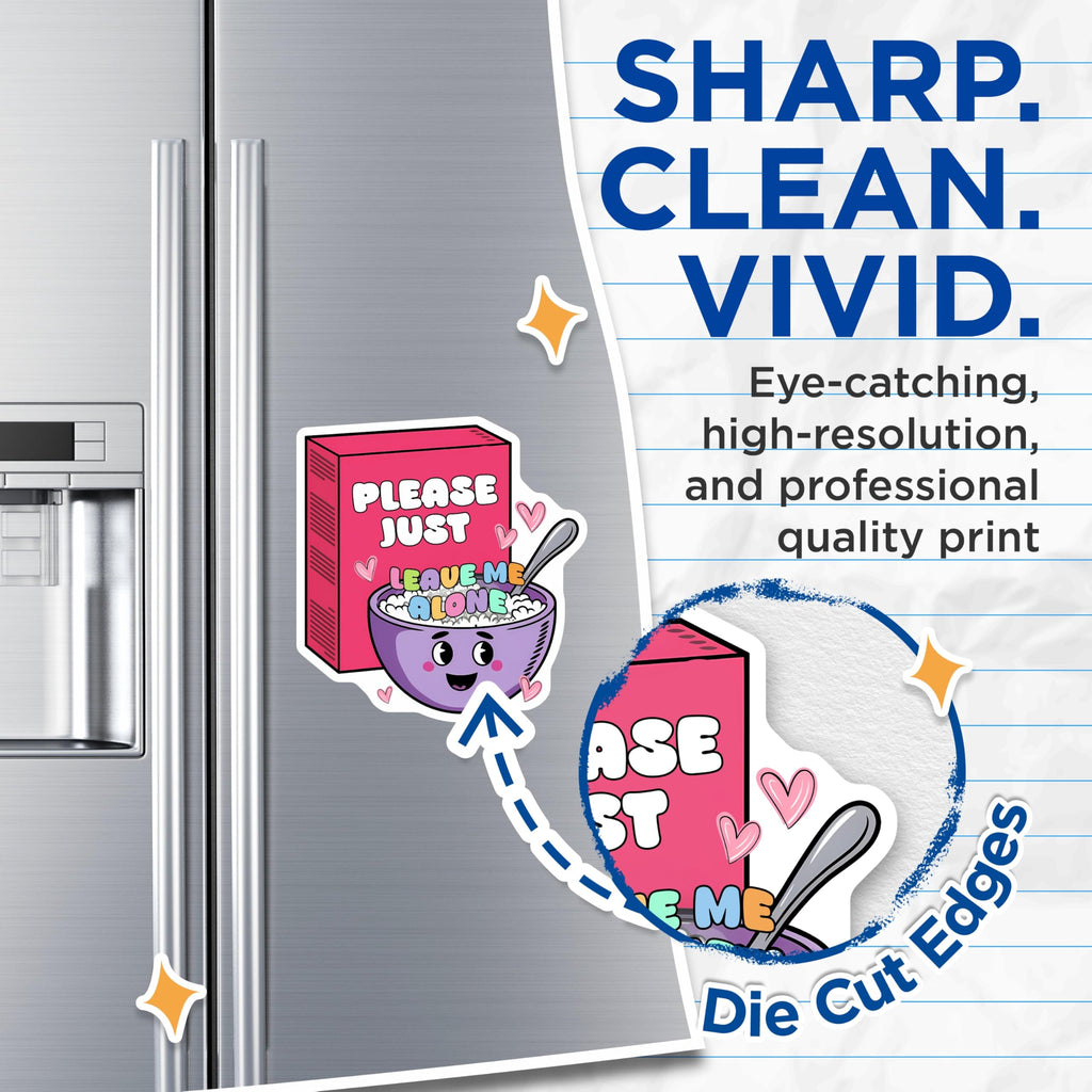 (2 Pack) Cereal Leave Me Alone Magnets - Funny Food Magnet - Introvert Kitchen Fridge Decor - 5" On Longest Side - Premium Magnet - for Cars, Refrigerators, Toolboxes, Lockers - Made in USA - MAG15432