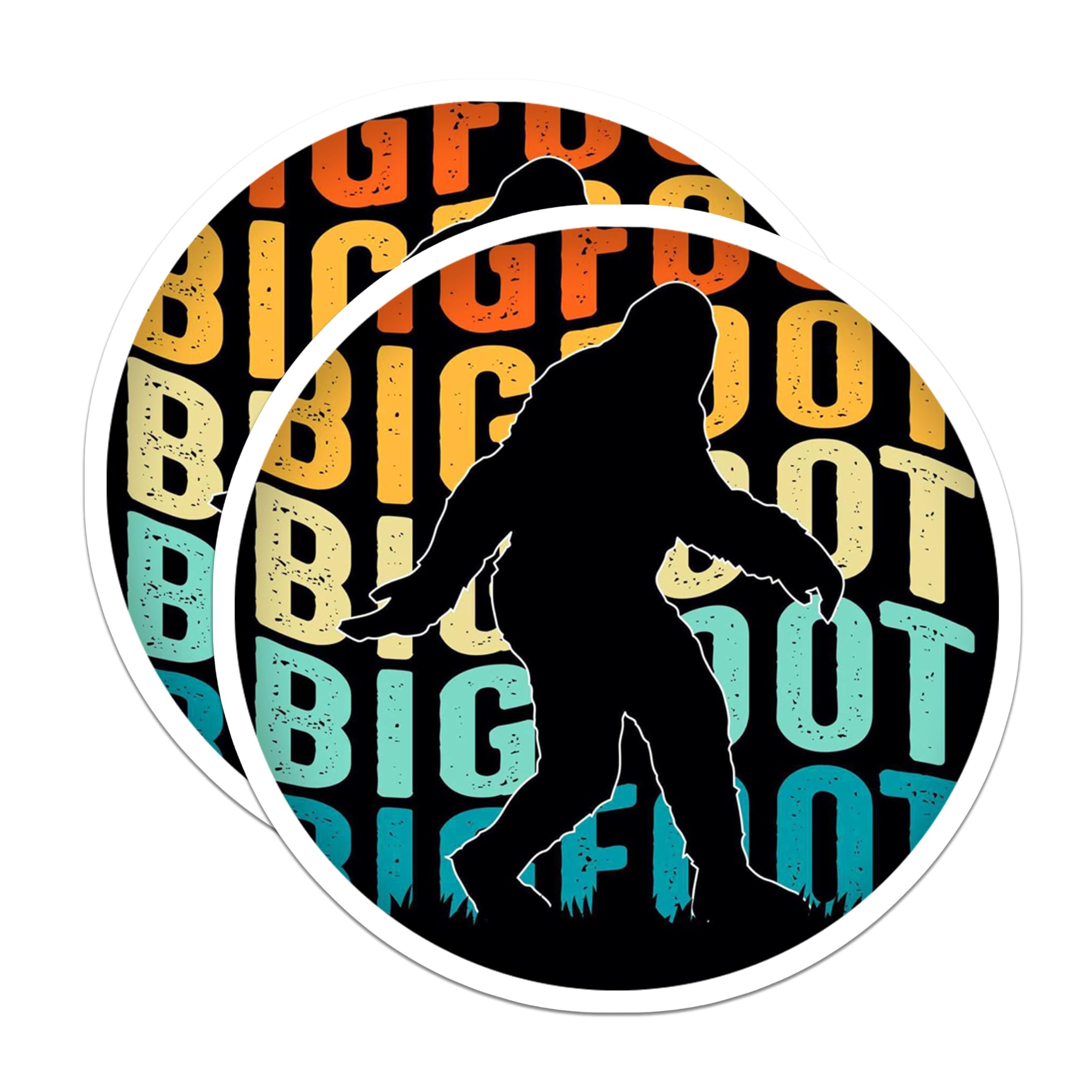 (2 Pack) Bigfoot Magnets - Sasquatch Cryptid Lover - Retro Outdoorsy Humor Magnet - 5 Inches On Longest Side - Thick Durable Magnet - Made in USA - MAG30173