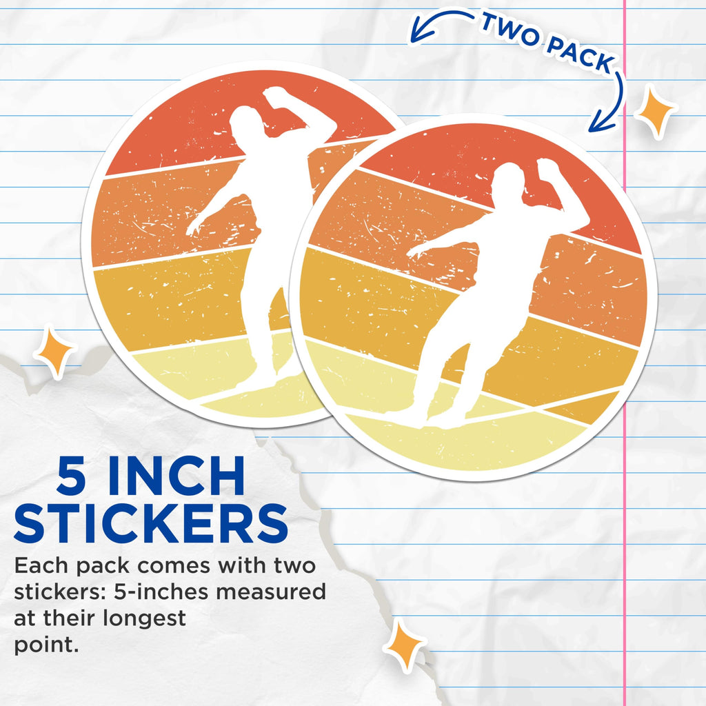 (2 Pack) Retro Surfing Stickers - Vintage Beach Vibes - Surfboard Decal - 5" On Longest Side - Sticks to Smooth Flat Surfaces - Made in USA - BMCS5549