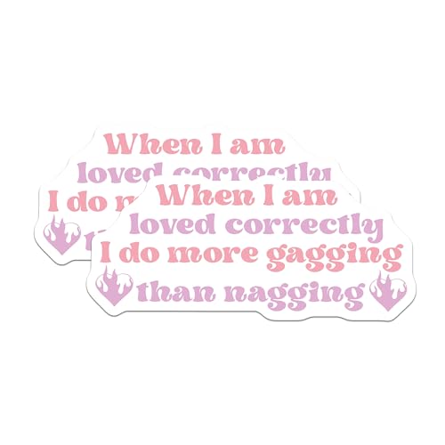 (2 Pack) Funny Quote Stickers - Love Relationship Decals - Pink Purple Graphic - 5" On Longest Side - Sticks to Smooth Flat Surfaces - Made in USA - BMCS8489