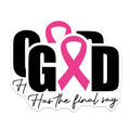 (2 Pack) God Has Final Say Magnets - Breast Cancer Awareness - Pink Ribbon Faith - Christian Support Decor - 5 Inches On Longest Side - Thick Durable Magnet - Made in USA - MAG25253