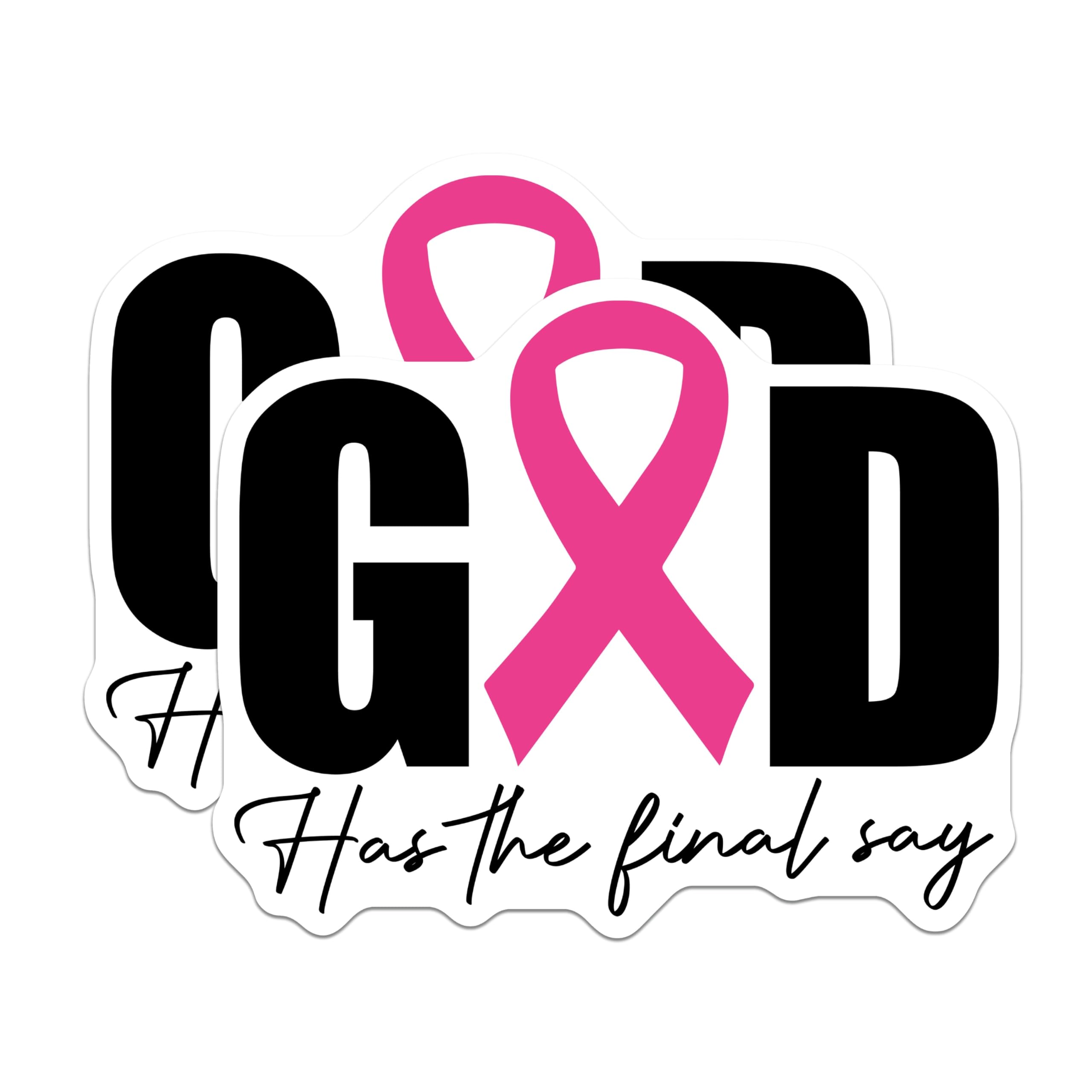 (2 Pack) God Has Final Say Magnets - Breast Cancer Awareness - Pink Ribbon Faith - Christian Support Decor - 5 Inches On Longest Side - Thick Durable Magnet - Made in USA - MAG25253