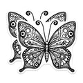 (2 Pack) Intricate Butterfly Magnets - Bohemian Refrigerator Decor - Artistic Nature Inspired Kitchen Accent - 5 Inches On Longest Side - Thick Durable Magnet - Made in USA - MAG39190