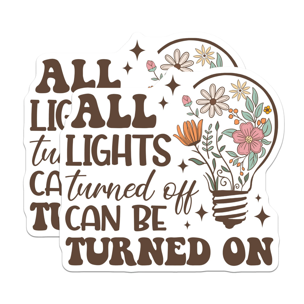 (2 Pack) Floral Lightbulb Magnets - Inspirational Quote - Refrigerator Decor - 5" On Longest Side - Premium Magnet - for Cars, Refrigerators, Toolboxes, Lockers - Made in USA - MAG18104