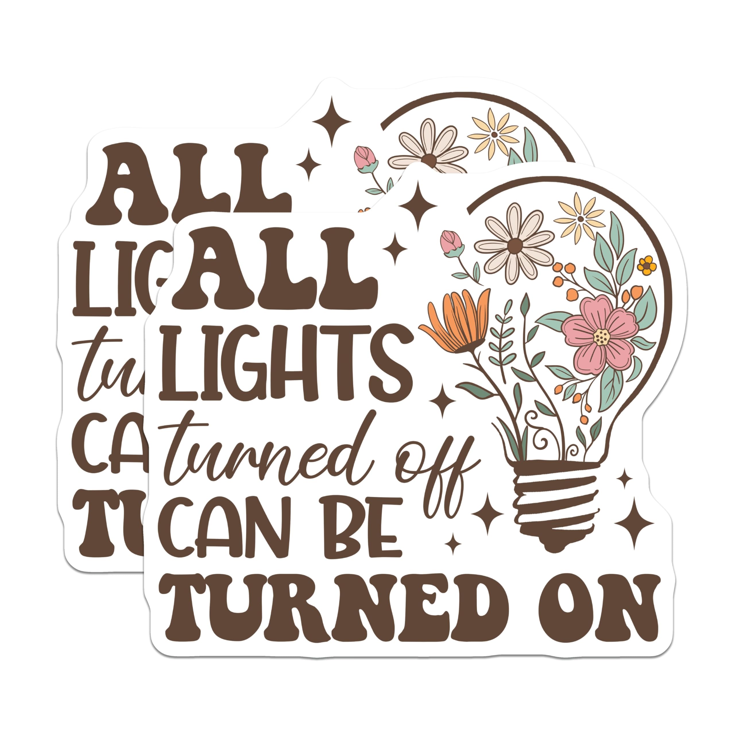 (2 Pack) Floral Lightbulb Magnets - Inspirational Quote - Refrigerator Decor - 5" On Longest Side - Premium Magnet - for Cars, Refrigerators, Toolboxes, Lockers - Made in USA - MAG18104