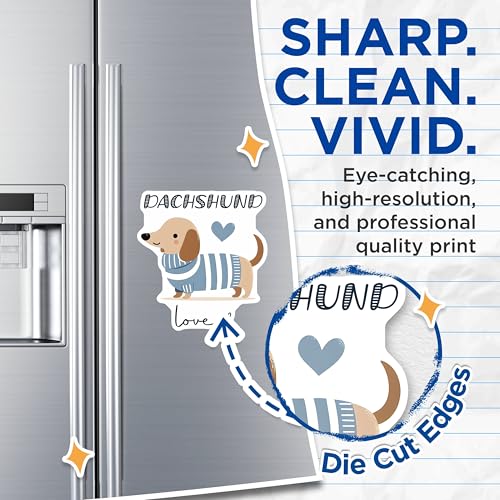 (2 Pack) Dachshund Love Magnets - Cute Dog Lover Magnet - Pet Owner Decor - 5" On Longest Side - for Cars, Fridges, Toolboxes - Made in USA - MAG7297
