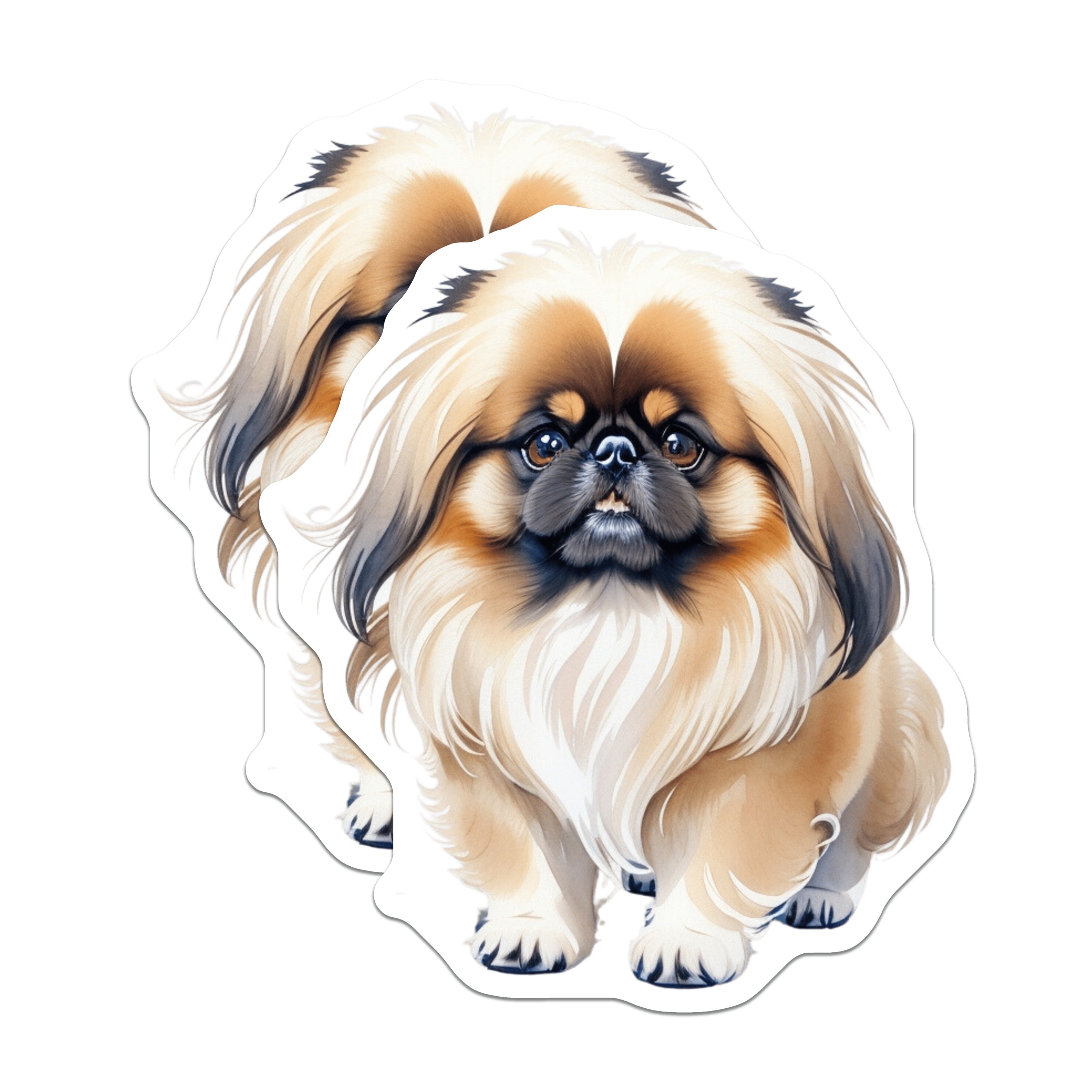 (2 Pack) Pekingese Dog Magnets - Fluffy Puppy Pet Lover - Cute Animal Art for Fridge - 5 Inches On Longest Side - Thick Durable Magnet - Made in USA - MAG37311