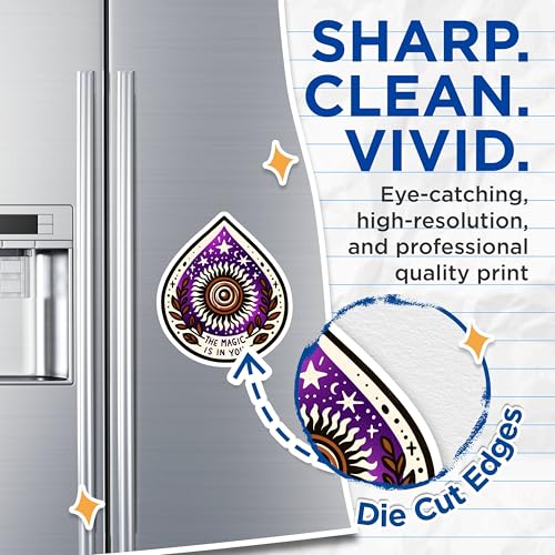 (2 Pack) The Magic is in You Quote Magnets - Star Design - Sun and Moon Motivational Decor - 5" On Longest Side - for Cars, Fridges, Toolboxes - Made in USA - MAG8066