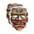 (2 Pack) Vibrant Tiki Mask Magnets - Intricate Polynesian Tribal Art Decor - Exotic Hawaiian Kitchen Refrigerator Magnets - 5 Inches On Longest Side - Thick Durable Magnet - Made in USA - MAG20640