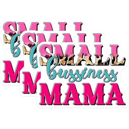 (3 Pack) Small Business Mama Decals - Laptop Sticker - Entrepreneur Mom - 3 Inches On Longest Side - Easy Peel & Apply - Made in USA - 3MCS6468