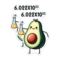 (2 Pack) Avogadro Nerd Stickers - Cute Avocado Chemistry - Science Lover - 5" On Longest Side - Sticks to Smooth Flat Surfaces - Made in USA - BMCS8015