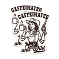 (2 Pack) Caffeinated Wild Cowgirl Magnets - Retro Coffee Lover Decor - Sassy Western Woman Accessory - 5 Inches On Longest Side - Thick Durable Magnet - Made in USA - MAG39693