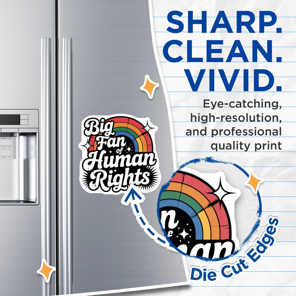 (2 Pack) Human Rights Magnets - Rainbow Pride Support - Equality Magnet - 5" On Longest Side - Premium Magnet - for Cars, Refrigerators, Toolboxes, Lockers - Made in USA - MAG14727