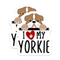 (2 Pack) I Love My Yorkie Stickers - Cute Dog Breed Stickers - Adorable Yorkie Puppy Stickers - 5" On Longest Side - Sticks to Smooth Flat Surfaces - Made in USA - BMCS4298