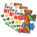 (3 Pack) Autism Awareness Decals - Love Need No Words - Puzzle Piece - 3 Inches On Longest Side - Easy Peel & Apply - Made in USA - 3MCS7406