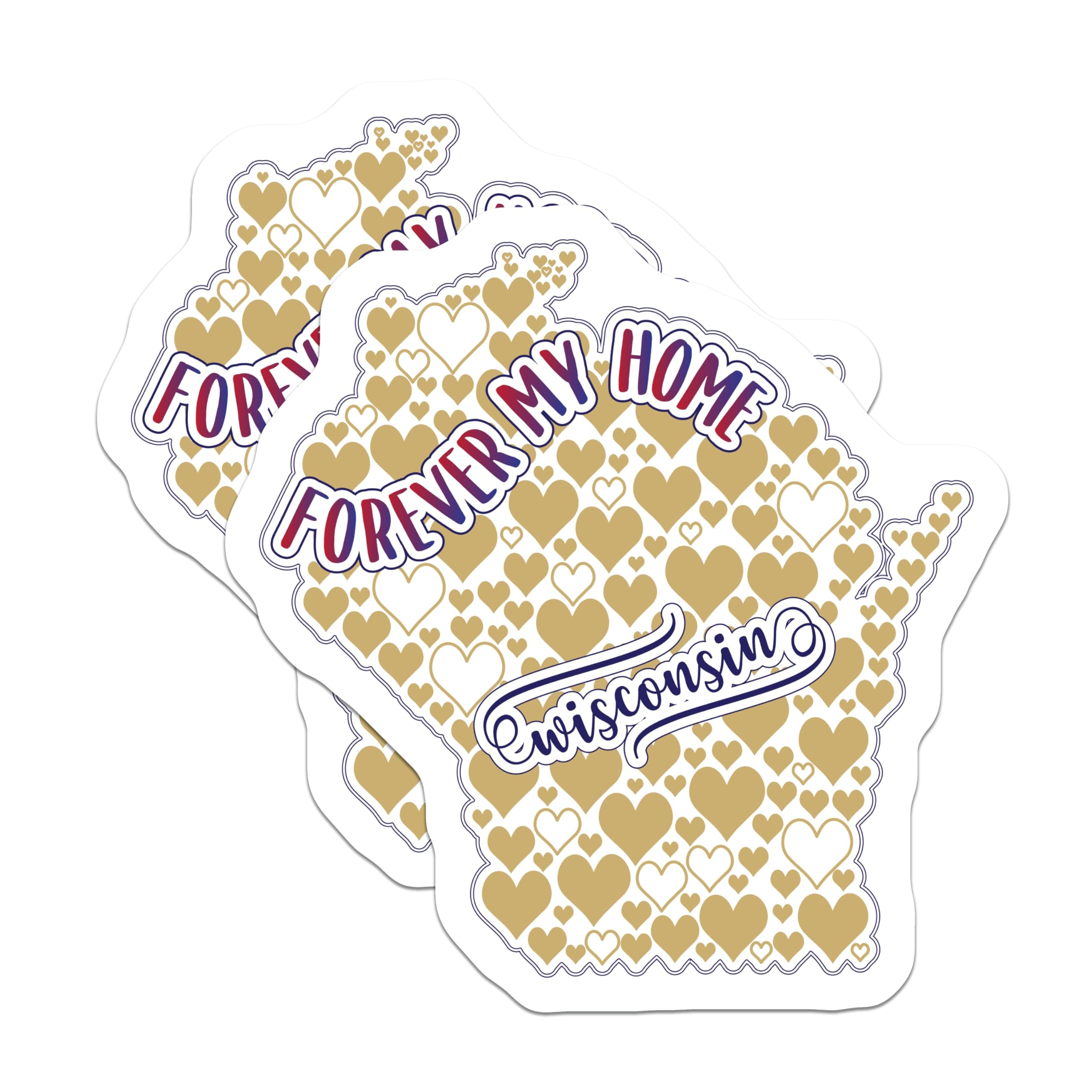 (2 Pack) Wisconsin Magnets - Forever My Home - State Pride Souvenirs - 5" On Longest Side - Premium Magnet - for Cars, Refrigerators, Toolboxes, Lockers - Made in USA - MAG17599