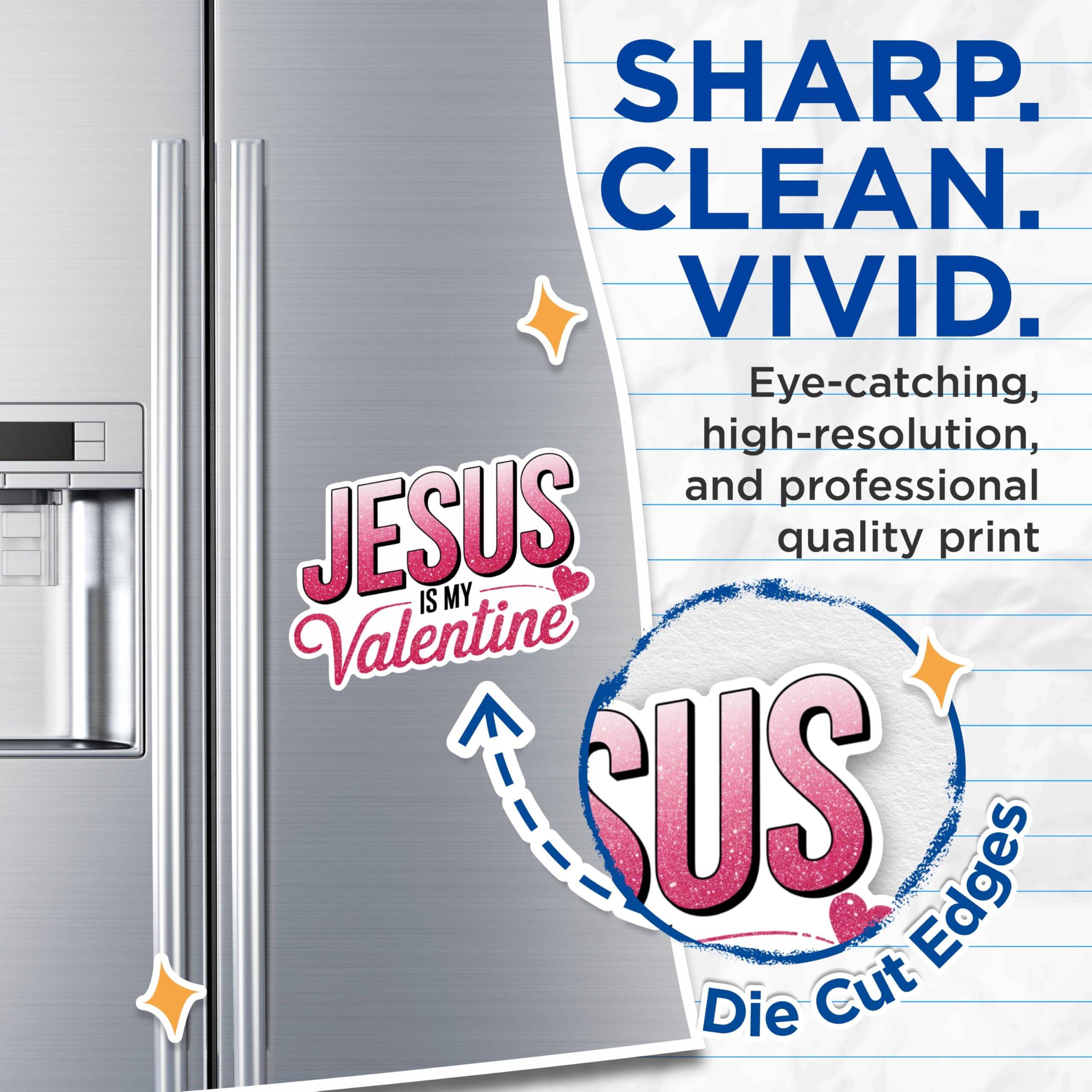 (2 Pack) Jesus is My Valentine Magnets - Religious Love Magnets - Faith-Based Valentine Decor- 5" On Longest Side - for Fridges, Toolboxes, Cars - Made in USA - MAG2985