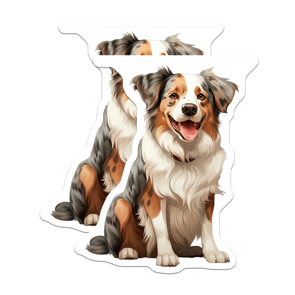 (2 Pack) Australian Shepherd Dog Magnets - Aussie Dog Lover Fridge Decor - Pet Parent Refrigerator Accessory - 5 Inches On Longest Side - Thick Durable Magnet - Made in USA - MAG27183