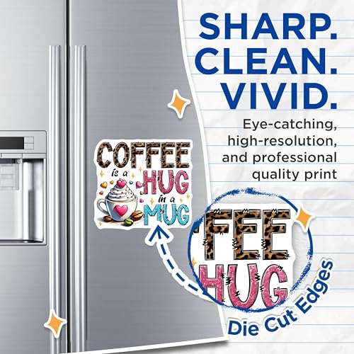 (2 Pack) Coffee Magnets - Hug in a Mug - Cute Cafe Decor - Fun Kitchen Decor - Coffee Enthusiasts - 5" On Longest Side - for Cars, Fridges, Toolboxes - Made in USA - MAG7531