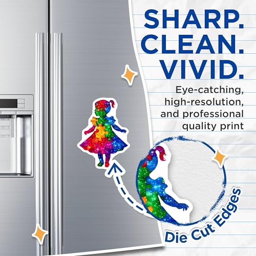 (2 Pack) Autism Awareness Magnets - Child Puzzle Piece Design - Rainbow Colors - Support and Promote Autism - 5" On Longest Side - for Cars, Fridges, Toolboxes - Made in USA - MAG7904