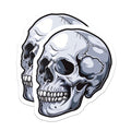 (2 Pack) Gothic Skull Magnets - Edgy Refrigerator Decor - Halloween Theme Locker Art - 5 Inches On Longest Side - Thick Durable Magnet - Made in USA - MAG39672