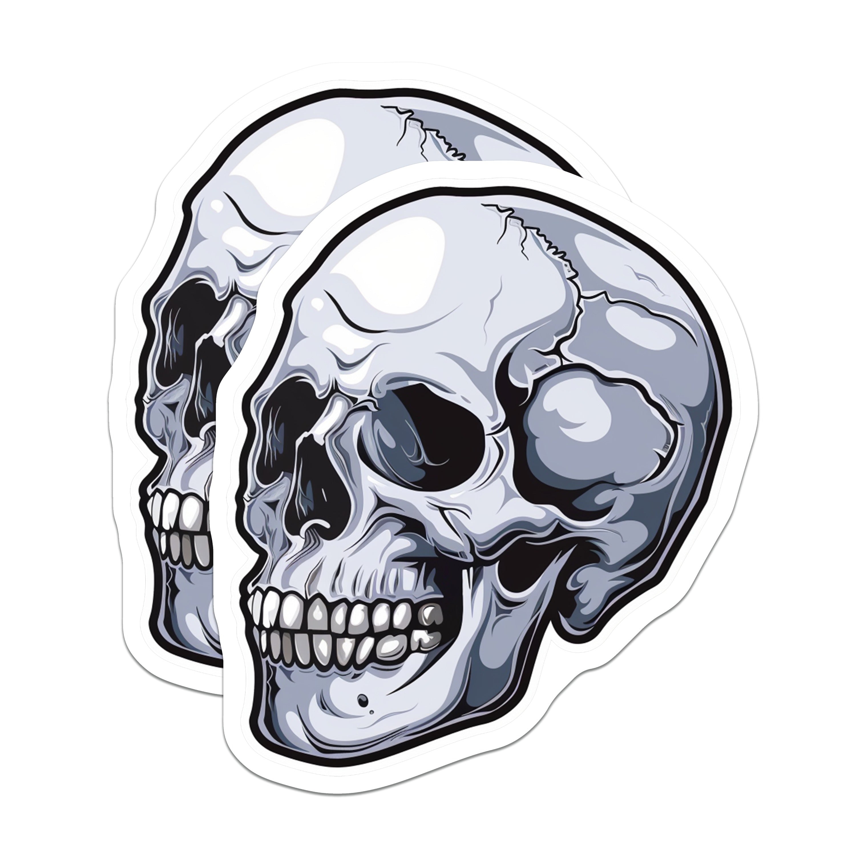 (2 Pack) Gothic Skull Magnets - Edgy Refrigerator Decor - Halloween Theme Locker Art - 5 Inches On Longest Side - Thick Durable Magnet - Made in USA - MAG39672