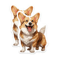 (2 Pack) Happy Corgi Dog Magnets - Cute Pet Lover Fridge Decor - Animal Owner Refrigerator Accessories - 5 Inches On Longest Side - Thick Durable Magnet - Made in USA - MAG29727