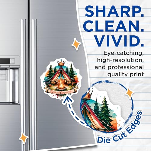 (2 Pack) Queen of The Camper Magnets - Camping Decoration - Outdoor Adventure Novelty Magnets - Camper Life Magnets - 5" On Longest Side - for Cars, Fridges, Toolboxes - Made in USA - MAG6769