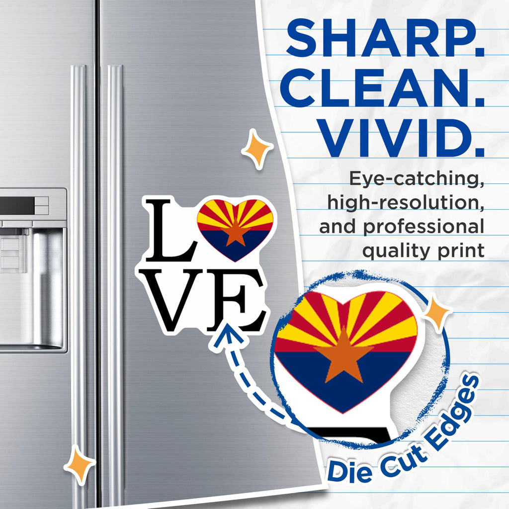 (2 Pack) Arizona Love Magnets - State Pride Decor - Arizona Souvenir Magnets - 5" On Longest Side - Premium Magnet - for Cars, Refrigerators, Toolboxes, Lockers - Made in USA - MAG18605