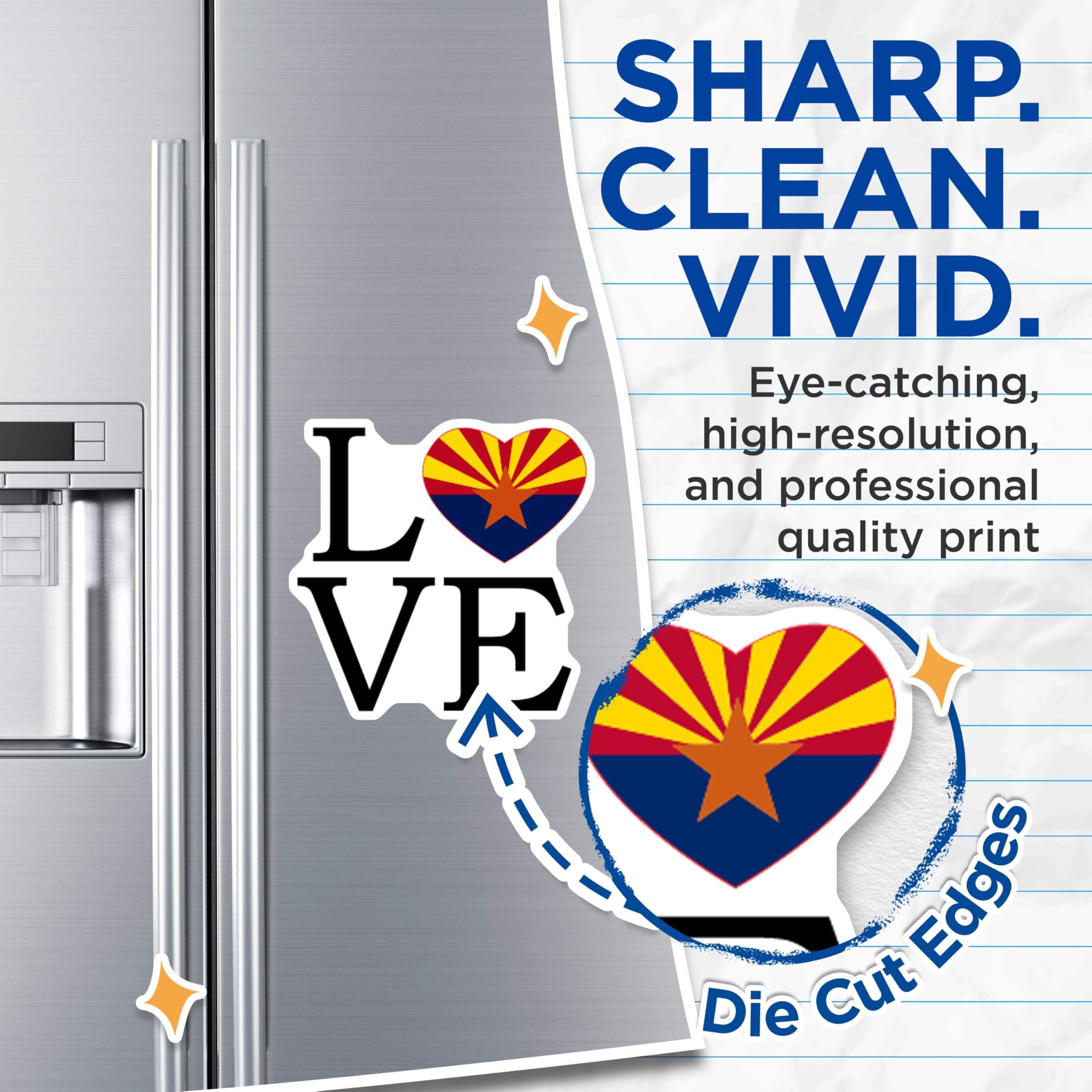 (2 Pack) Arizona Love Magnets - State Pride Decor - Arizona Souvenir Magnets - 5" On Longest Side - Premium Magnet - for Cars, Refrigerators, Toolboxes, Lockers - Made in USA - MAG18605