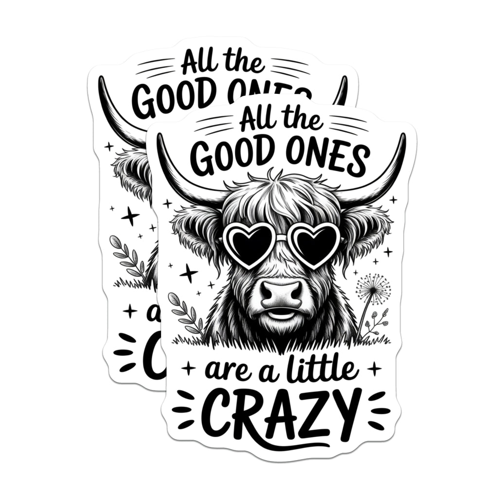 (2 Pack) Funny Highland Cow Magnets - Crazy Quote Decor - Quirky Animal Refrigerator Magnet for Friends - 5 Inches On Longest Side - Thick Durable Magnet - Made in USA - MAG39561