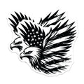 (2 Pack) Eagle Flag Magnets - Patriotic Fridge Decor - American Pride Symbols - 5" On Longest Side - Premium Magnet - for Cars, Refrigerators, Toolboxes, Lockers - Made in USA - MAG16992