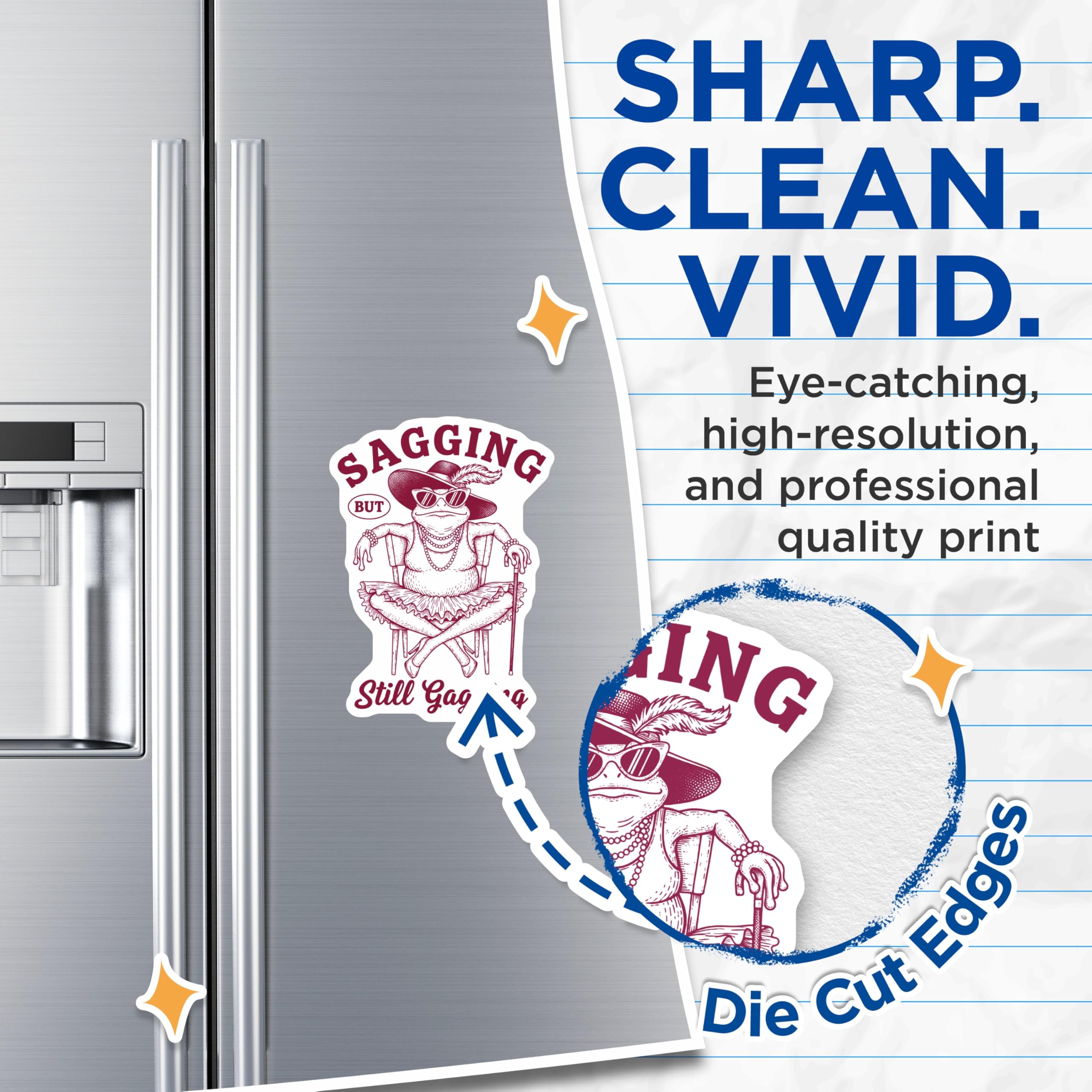 (2 Pack) Sagging Still Gagging Magnets - Funny Frog - Novelty Fridge Magnets - 5" On Longest Side - Premium Magnet - for Cars, Refrigerators, Toolboxes, Lockers - Made in USA - MAG14379