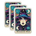 (3 Pack) Eclectic Witch Decals - Witch Tarot Card - Laptop Decal Stickers - 3 Inches On Longest Side - Easy Peel & Apply - Made in USA - 3MCS4166