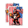 (2 Pack) Bigfoot American Flag Magnets - Patriotic Sasquatch Beer Drinker - Funny USA Refrigerator and Locker Decor - 5 Inches On Longest Side - Thick Durable Magnet - Made in USA - MAG22778