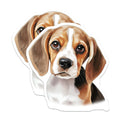 (2 Pack) Charming Beagle Puppy Magnets - Adorable Dog Pet Owner Home Decor - Canine Lover Refrigerator Display Piece - 5 Inches On Longest Side - Thick Durable Magnet - Made in USA - MAG24729