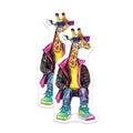 (2 Pack) Cool Giraffe Stickers - Trendy Animal Art - Hipster Sticker Decal - 5" On Longest Side - Sticks to Smooth Flat Surfaces - Made in USA - BMCS9500