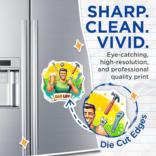 (2 Pack) Dad Life Magnets - Funny Dad Artwork - Father's Day Decor - 5" On Longest Side - for Cars, Fridges, Toolboxes - Made in USA - MAG7458