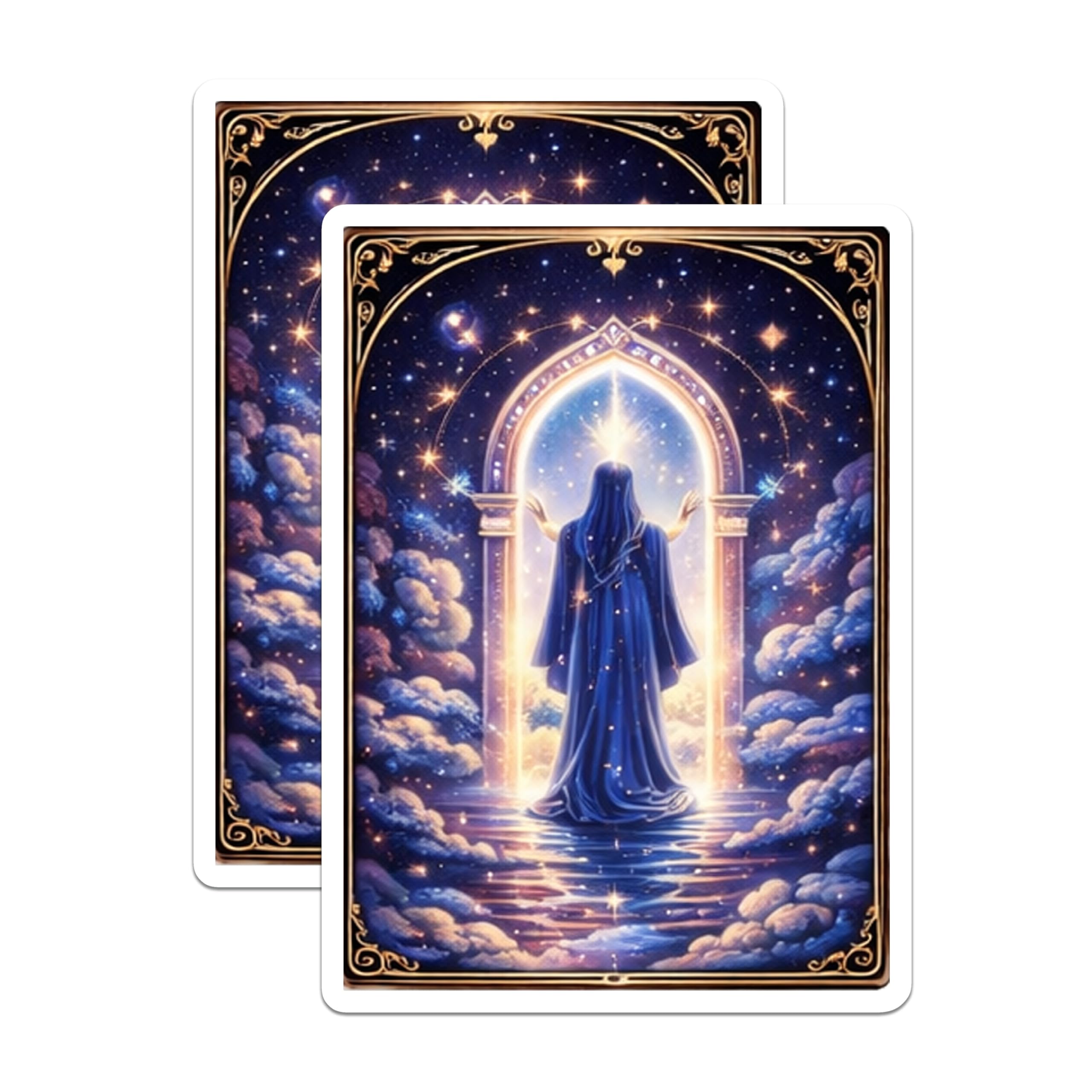 (2 Pack) Celestial Portal Magnets - Spiritual Art Refrigerator Magnets - Whimsical Decor - 5" On Longest Side - Premium Magnet - for Cars, Refrigerators, Toolboxes, Lockers - Made in USA - MAG14380