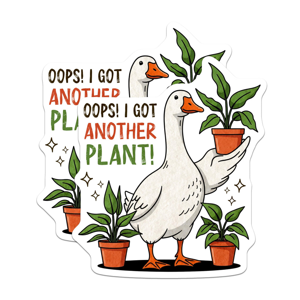 (2 Pack) Goose Plant Magnets - Funny Houseplant Decor - Quirky Refrigerator Decoration - 5" On Longest Side - Premium Magnet - for Cars, Refrigerators, Toolboxes, Lockers - Made in USA - MAG14557