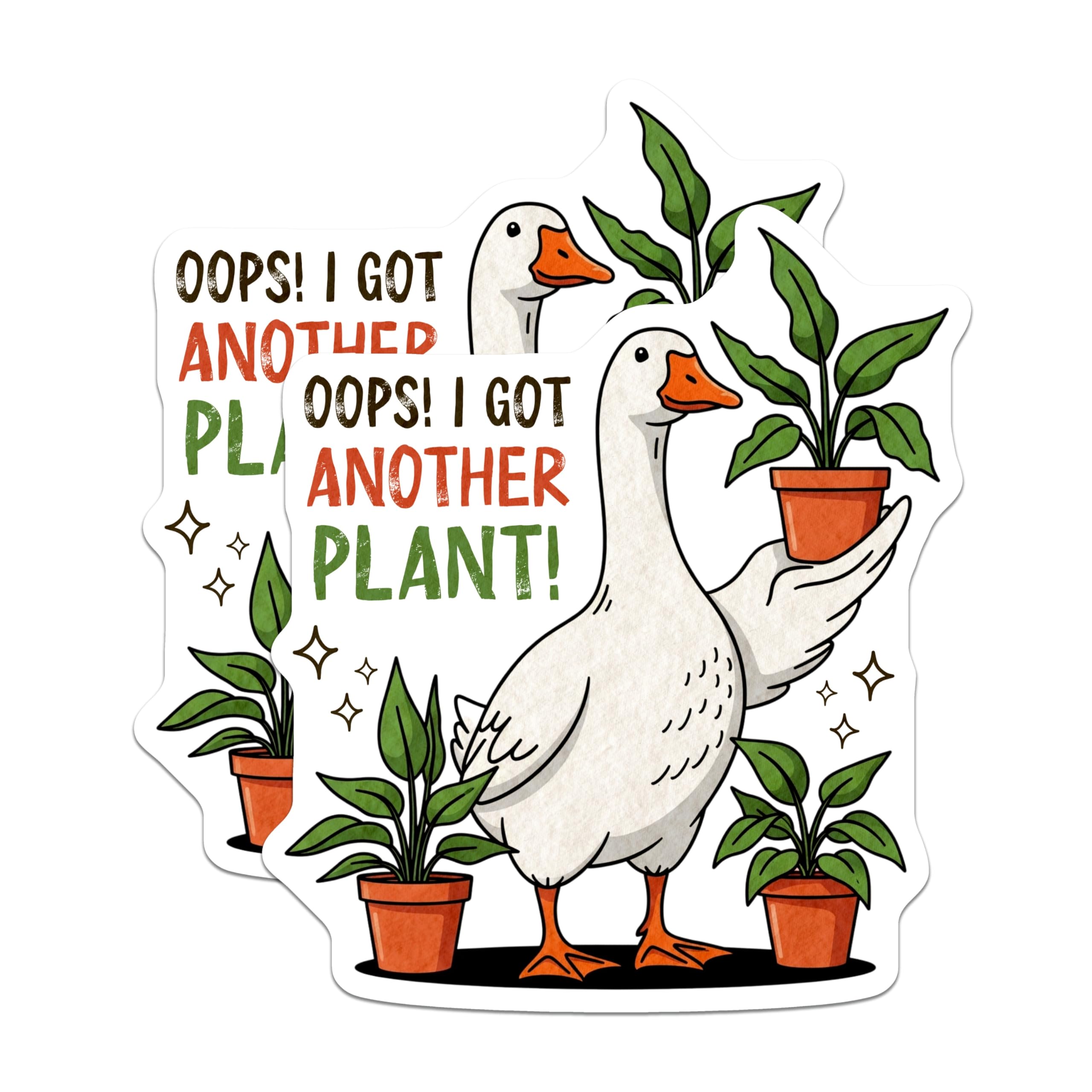 (2 Pack) Goose Plant Magnets - Funny Houseplant Decor - Quirky Refrigerator Decoration - 5" On Longest Side - Premium Magnet - for Cars, Refrigerators, Toolboxes, Lockers - Made in USA - MAG14557
