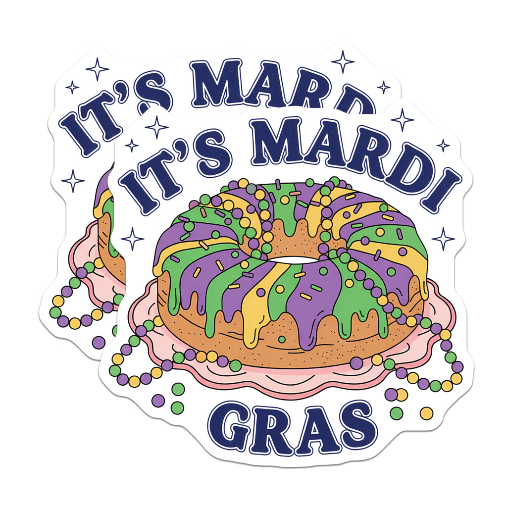 (2 Pack) Mardi Gras Magnets - King Cake Decor - Party Celebration Refrigerator Magnets - 5" On Longest Side - Premium Magnet - for Cars, Refrigerators, Toolboxes, Lockers - Made in USA - MAG14840